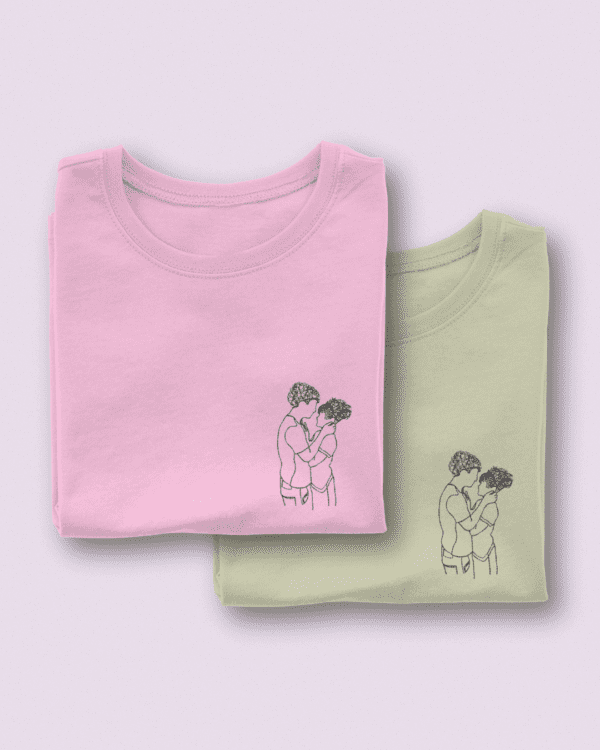 Kit para casal com 2 camisetas - Foto somente contorno #1