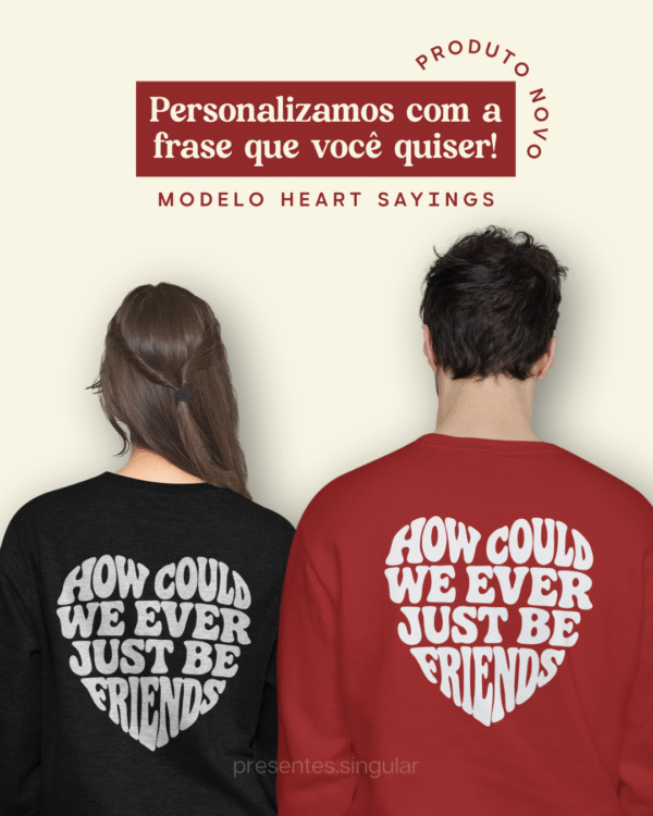Kit para casal com 2 moletons - Modelo Heart Sayings
