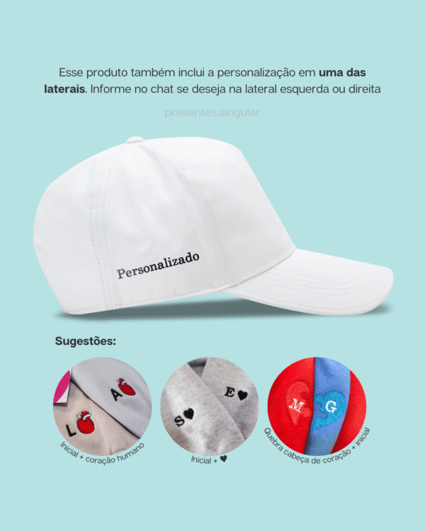 Boné Personalizado com bordado - Presente Casal, namorados - Imagem 2