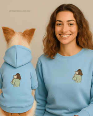 Kit Moletom Humano + Moletom Pet, doguinho, gatinho