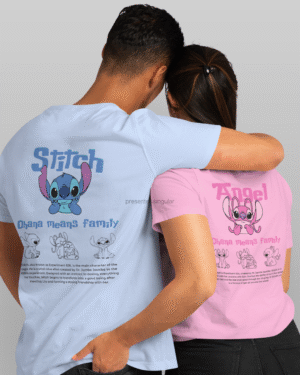 Kit para casal com 2 camisetas - Angel & Stitch