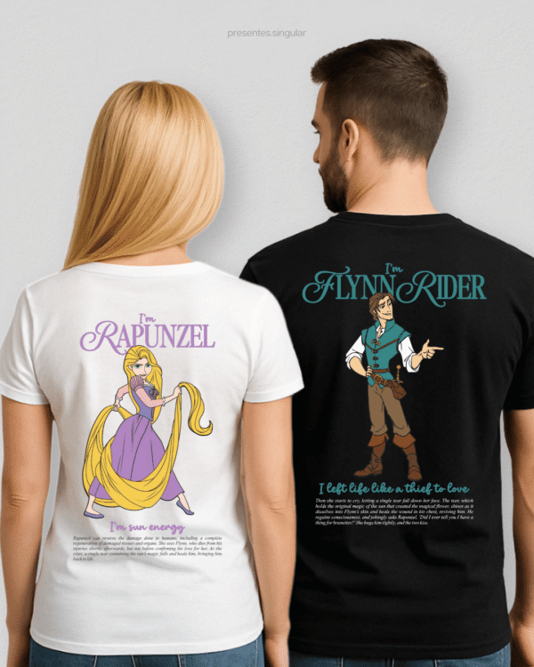 Kit Camisetas Rapunzel & Flynn - Enrolados